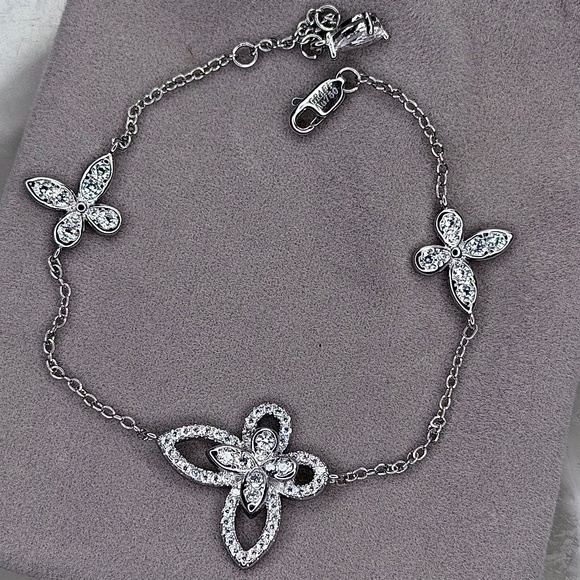 SOLD Butterfly Silhouette Diamond Mini Bracelet - Picture 3 of 4